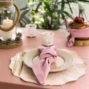 Ver imagem 1 de KIT JOGO AMERICANO REDONDO DUPLA FACE - ROSÊ Almofadas Estilo