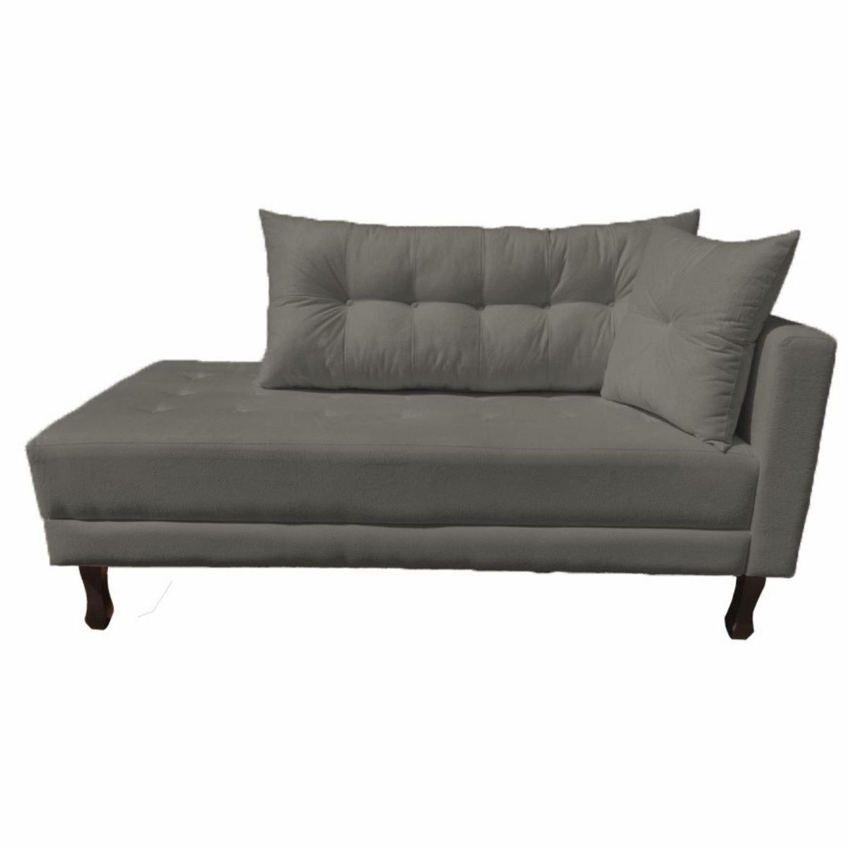 Divã Recamier Psicologia Troya 140 Cm Suede Cinza - Fm - 4