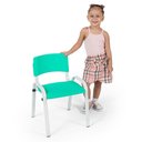 Ver imagem 4 de Kit 10 Cadeira Iso Infantil Creche, Base Cinza Verde Água