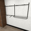 Ver imagem 2 de Arara de Roupas para Loja Quarto Closet 13 Peças Regulável 200x100 Cm Cor Preto Kit Clst1b158