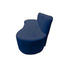 Ver imagem 6 de Sofá 2 Lugares Orgânico Curvo Madrid 150cm Veludo Azul Marinho