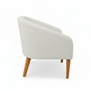 Ver imagem 5 de Poltrona Sala Decorativa Stella Pé Madeira Trapézio Castanho Bouclê Off White D03 - D’Rossi