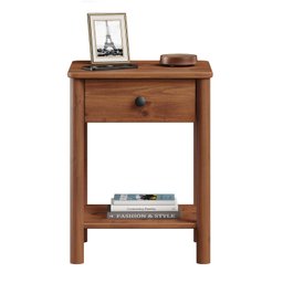Mesa de Cabeceira Quarto Madeira 1 Gaveta Moderna Apoana Castanho - 10