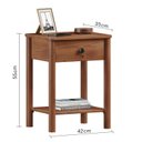 Ver imagem 5 de Mesa de Cabeceira Quarto Madeira 1 Gaveta Moderna Apoana Castanho