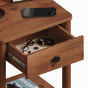 Ver imagem 7 de Mesa de Cabeceira Quarto Madeira 1 Gaveta Moderna Apoana Castanho