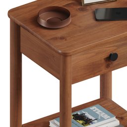 Mesa de Cabeceira Quarto Madeira 1 Gaveta Moderna Apoana Castanho - 8
