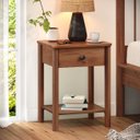 Ver imagem 3 de Mesa de Cabeceira Quarto Madeira 1 Gaveta Moderna Apoana Castanho