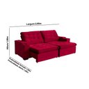 Ver imagem 2 de Sofá Londres com Porta Copo 4 Lugares 2,00mt - de Casa Décor Estofados Vermelho