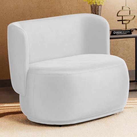 Namoradeira Decorativa Orgânica Molly 02 Lugares Couríssimo Branco - Desk Design Cor Branco