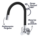 Ver imagem 2 de Torneira Gir. Coz.Par Flex Color Black 1/4VT - Imperatriz Metais