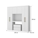Ver mais imagens de Guarda Roupa Solteiro 6 Portas Branco C/ Painel De Tv