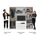 Ver imagem 5 de Guarda Roupa Solteiro 6 Portas Branco C/ Painel De Tv