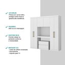 Ver imagem 7 de Guarda Roupa Solteiro 6 Portas Branco C/ Painel De Tv