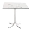 Ver imagem 2 de Conjunto Mesa Quadrada 4112 Tampo de Vidro e 4 Cadeiras 404 Assento Estofado 