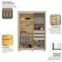 Ver imagem 6 de Guarda-Roupa Solteiro 2 Portas com 1 Porta Reflectante com LED com Pés 100% MDF Royale
