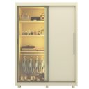 Ver imagem 1 de Guarda-Roupa Solteiro 2 Portas com 1 Porta Reflectante com LED com Pés 100% MDF Royale