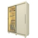 Ver imagem 4 de Guarda-Roupa Solteiro 2 Portas com 1 Porta Reflectante com LED com Pés 100% MDF Royale