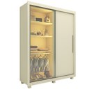Ver imagem 2 de Guarda-Roupa Solteiro 2 Portas com 1 Porta Reflectante com LED com Pés 100% MDF Royale