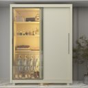 Ver imagem 7 de Guarda-Roupa Solteiro 2 Portas com 1 Porta Reflectante com LED com Pés 100% MDF Royale
