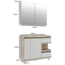 Ver imagem 6 de Conjunto Banheiro Gabinete 03 Gavetas Armário 100cm e Cuba Malbec B06 Barrique Argento - Lyam Decor