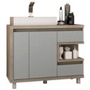 Ver imagem 3 de Conjunto Banheiro Gabinete 03 Gavetas Armário 100cm e Cuba Malbec B06 Barrique Argento - Lyam Decor