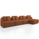 Ver imagem 2 de Sofá 5 Lugares com Chaise Direito Sala Living 388cm Arlo F04 Veludo Telha - Lyam Decor