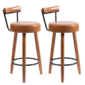 Kit 2 Banquetas Alta Clarice Balcão Bar Bancada Bistrô Gourmet Estrutura Pés Madeira Natural - Cores