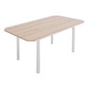 Ver imagem 4 de Conjunto Cromado Mesa Retangular 4102 Tampo MDP com 6 Cadeiras 404 Assento Estofado Branco