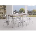 Ver imagem 1 de Conjunto Cromado Mesa Retangular 4102 Tampo MDP com 6 Cadeiras 404 Assento Estofado 