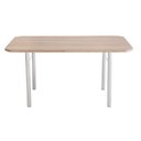 Ver imagem 3 de Conjunto Cromado Mesa Retangular 4102 Tampo MDP com 6 Cadeiras 404 Assento Estofado Branco