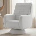Ver imagem 2 de Poltrona de Amamentação Fixa Base Cone Sky D02 Linho Branco C-419 - Lyam Decor