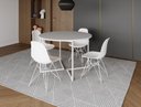 Ver imagem 1 de Mesa Industrial Base Ferro Branco em V Tampo 110cm Branco 4 Cadeiras Brancas Ferro Branco