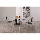 Ver imagem 1 de Conjunto Mesa Retangular 4166 Tampo de Vidro e 6 Cadeiras 403 Assento Estofado Unimóvel