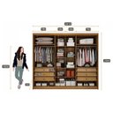Ver imagem 2 de Guarda Roupa Casal Linea 6 Portas 6 Gavetas Cumaru 23 com Nicho – Novo Horizonte