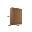 Ver imagem 4 de Guarda-Roupa Solteiro 4 Portas 2 Gavetas MDF Dinamarca