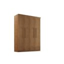 Ver imagem 3 de Guarda-Roupa Solteiro 4 Portas 2 Gavetas MDF Dinamarca Marrom/Imbuia