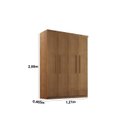 Ver imagem 4 de Guarda-Roupa Solteiro 4 Portas 2 Gavetas MDF Dinamarca