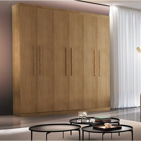 Guarda-Roupa Casal 6 Portas 2 Gavetas MDF Dinamarca Marrom/Imbuia