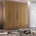 Ver imagem 1 de Guarda-Roupa Casal 6 Portas 2 Gavetas MDF Dinamarca Marrom/Imbuia
