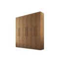 Ver imagem 3 de Guarda-Roupa Casal 6 Portas 2 Gavetas MDF Dinamarca Marrom/Imbuia
