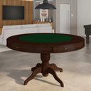 Ver imagem 1 de Mesa de Jogos Carteado 6 Lugares Bellagio com Gavetas e Tampo Reversível com Tecido Imbuia/verde G42
