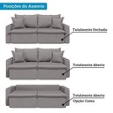 Ver imagem 5 de Sofá Cama Retrátil e Reclinável 3 Lugares Bipartido 210cm León Yescasa