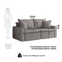 Ver imagem 3 de Sofá Cama Retrátil e Reclinável 3 Lugares Bipartido 210cm León Yescasa