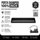 Ver imagem 2 de Porta Shampoo Adesivo sem Furar Parede Preto F.Df