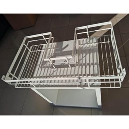Gaveta Piatina 77cm Aramada Deslizante com Sifão Pia Aço Pintado Branco Panelas Travessas Piva - 4