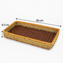 Ver imagem 3 de Cesta Retangular 36cmx22cmx4,5cm MUNDIART Revestimento Samambaia Marrom/Natural Ideal Café da Manhã 
