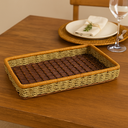 Ver imagem 4 de Cesta Retangular 36cmx22cmx4,5cm MUNDIART Revestimento Samambaia Marrom/Natural Ideal Café da Manhã