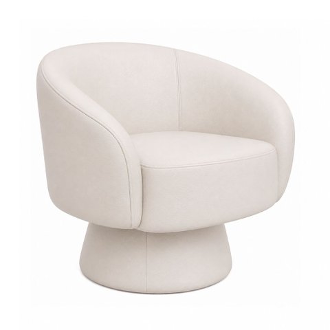 Poltrona Decorativa Solis Courino Off White - Sallar Home