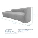 Ver imagem 3 de Recamier Curvo Orgânico 180cm 3 Lugares Lado Esquerdo para Sala de Estar Linho Paris Cinza Claro