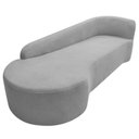 Ver imagem 6 de Recamier Curvo Orgânico 180cm 3 Lugares Lado Esquerdo para Sala de Estar Linho Paris Cinza Claro